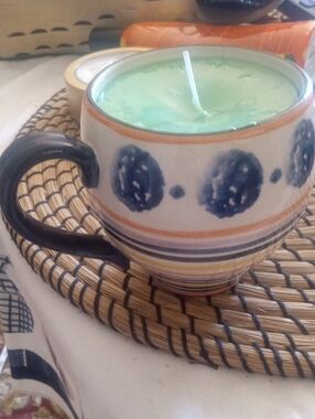 Anthropologie Mint Wax Candle/Mug for Facials